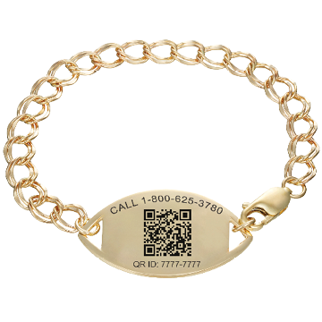 QR Code Santa Rosa Medical ID Bracelet 14k Gold, Gold, large image number 2